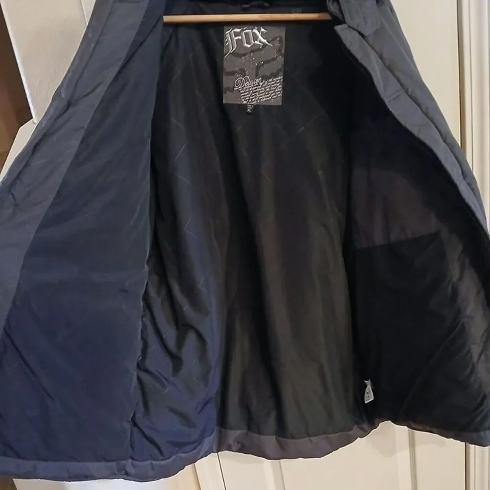 Y2K vintage black Fox Racing Deluxe hooded parka snowboarding ski jacket size XL